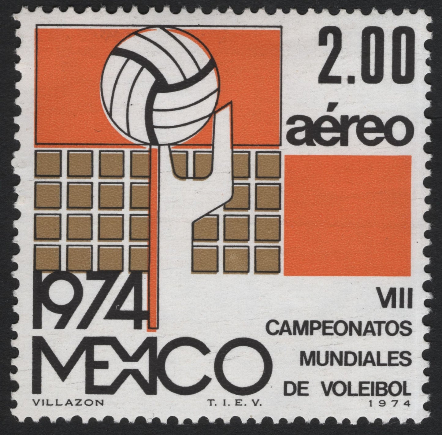 SCG9463 - Mexico 1974 – VII Volleyball World Championships (Airmail 2.00 MXN)