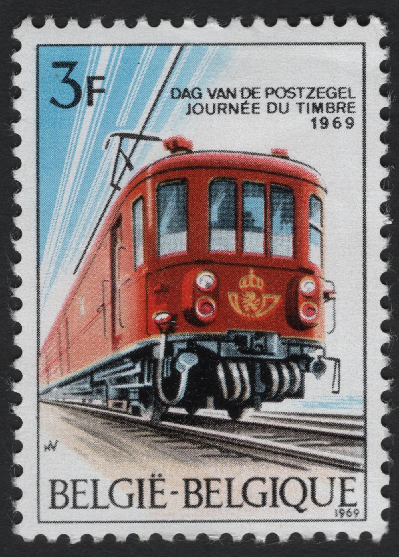 SCG9251 - Belgium 1969 – Stamp Day “Electric Train” (3F)