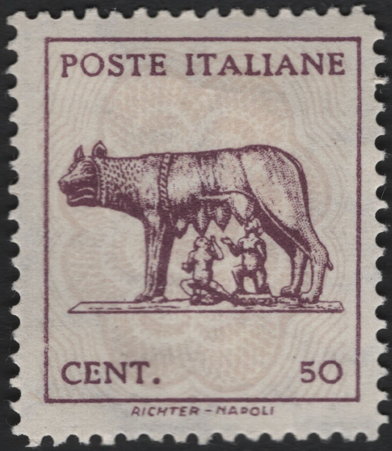 SCG9257 - Italy 50c “Capitoline Wolf” Definitive – Roman Foundation Symbol