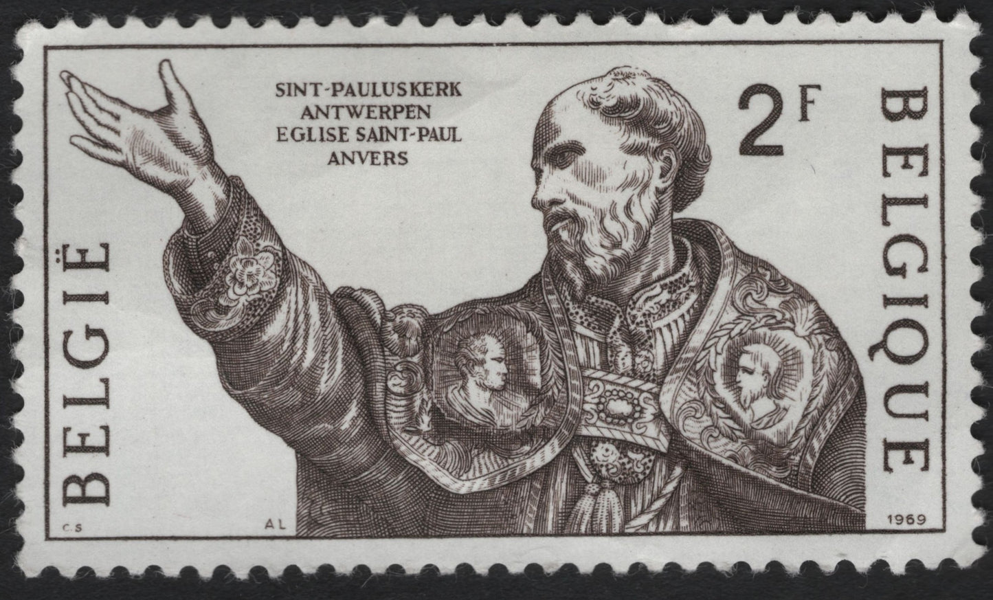 SCG9280 - Belgium 1969 – Saint Paul from the Sint-Pauluskerk, Antwerp (2F)