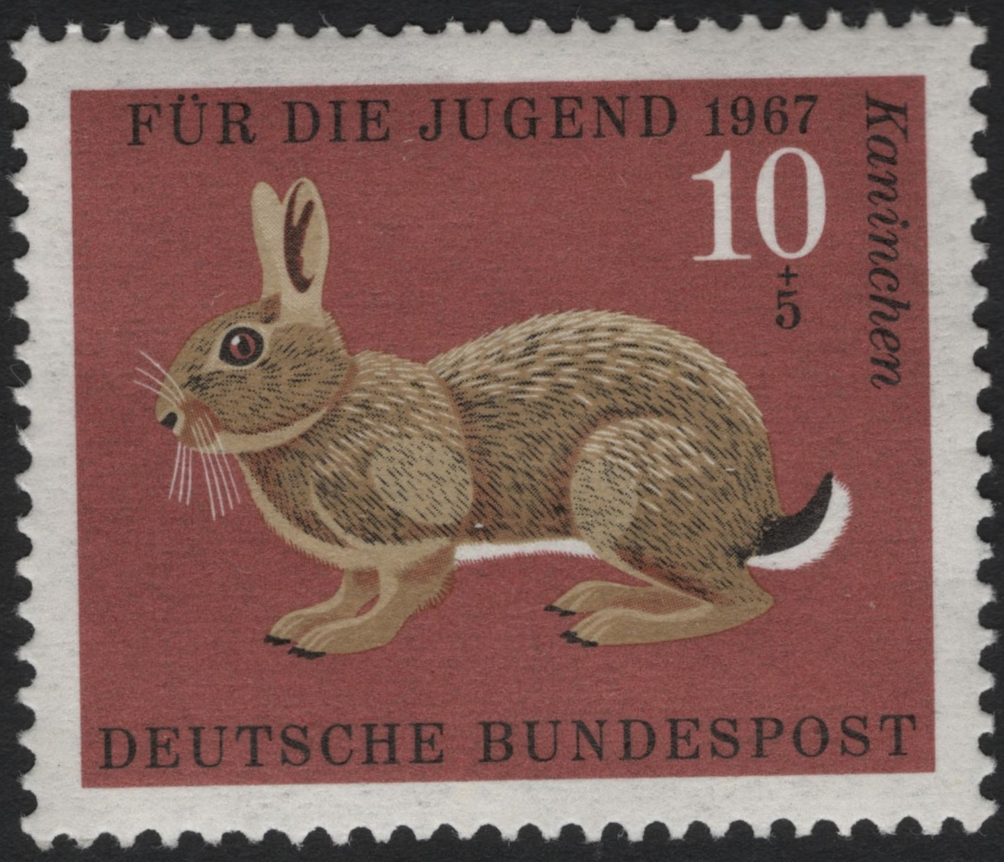 SCG9417 - Germany 1967 Für die Jugend – “Kaninchen” (Rabbit) 10+5 Pfennig
