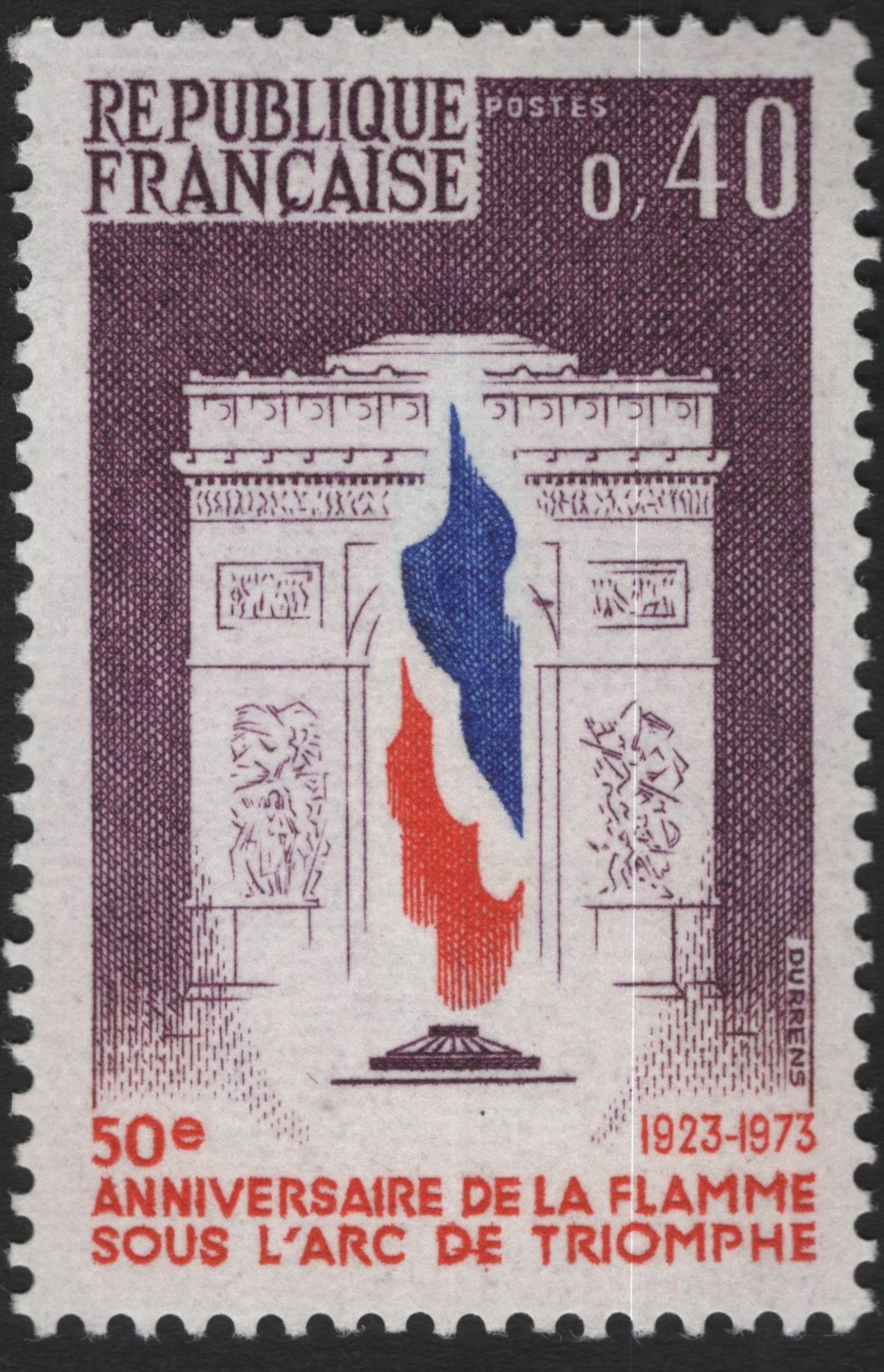 SCG9676 - France 1973 – 50th Anniversary of the Eternal Flame (Arc de Triomphe), 0.40 Fr