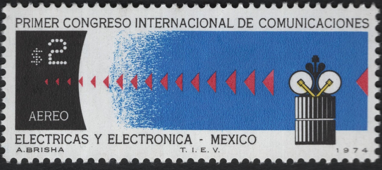 SCG9549 - Mexico 1974 – First International Communications Congress $2 Airmail