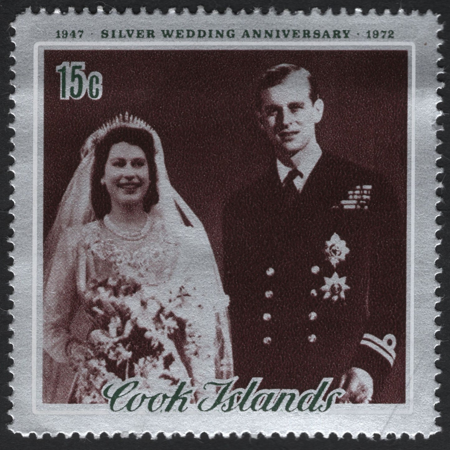SCG10147 - Cook Islands 1972 – Silver Wedding Anniversary 15c Commemorative