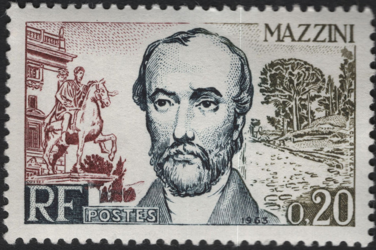 SCG10148 - France 1963 – Giuseppe Mazzini Commemorative 0.20F