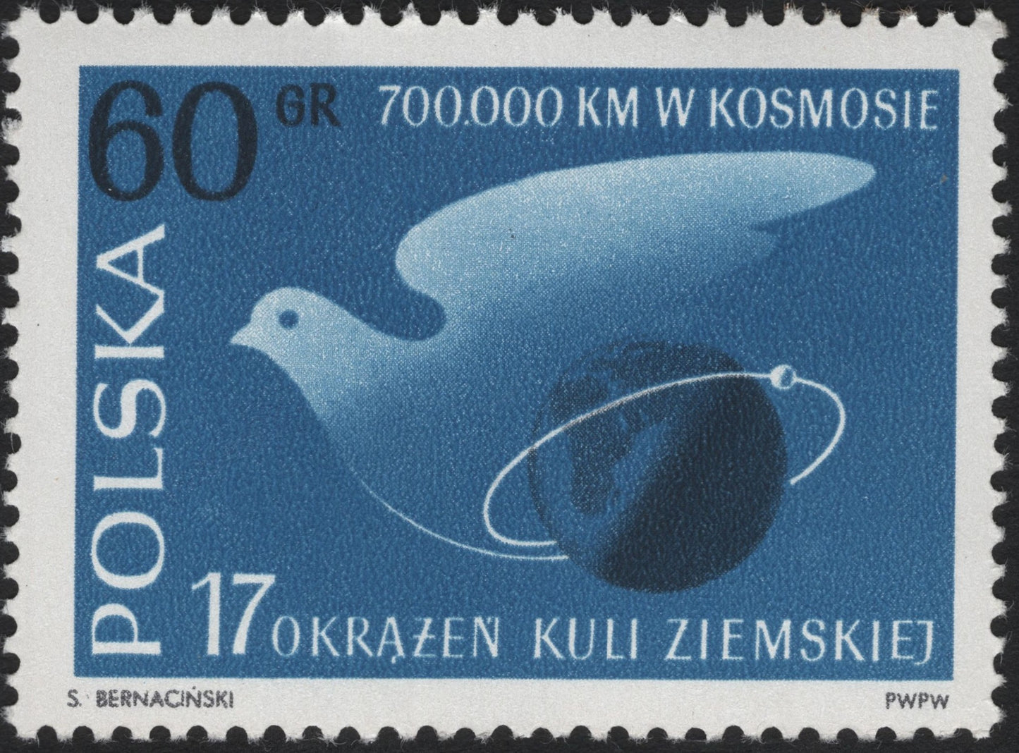 SCG10199 - Poland 1963 – 17 Earth Orbits Commemorative, 60 Gr (Space Achievement Issue)