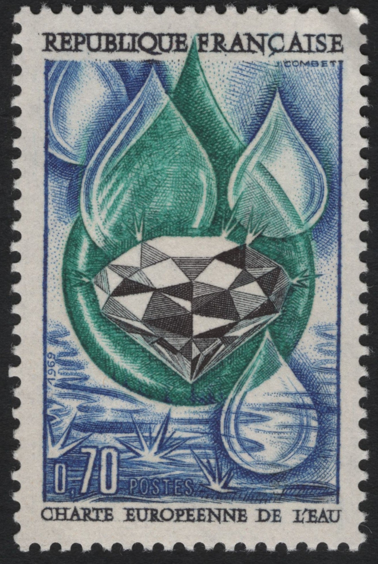 SCG10255 - France 1969 – European Water Charter “Water as a Precious Jewel” – 0.70F