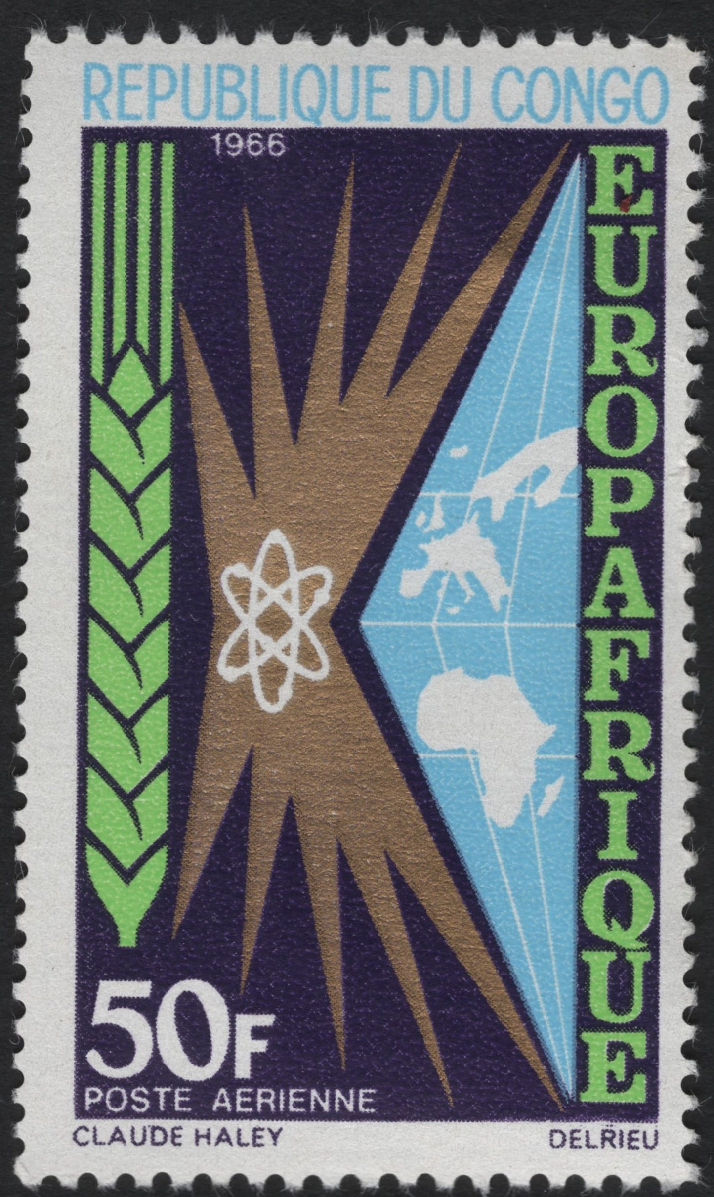 SCG10288 - Republic of Congo 1966 "Europafrique" Airmail – 50F