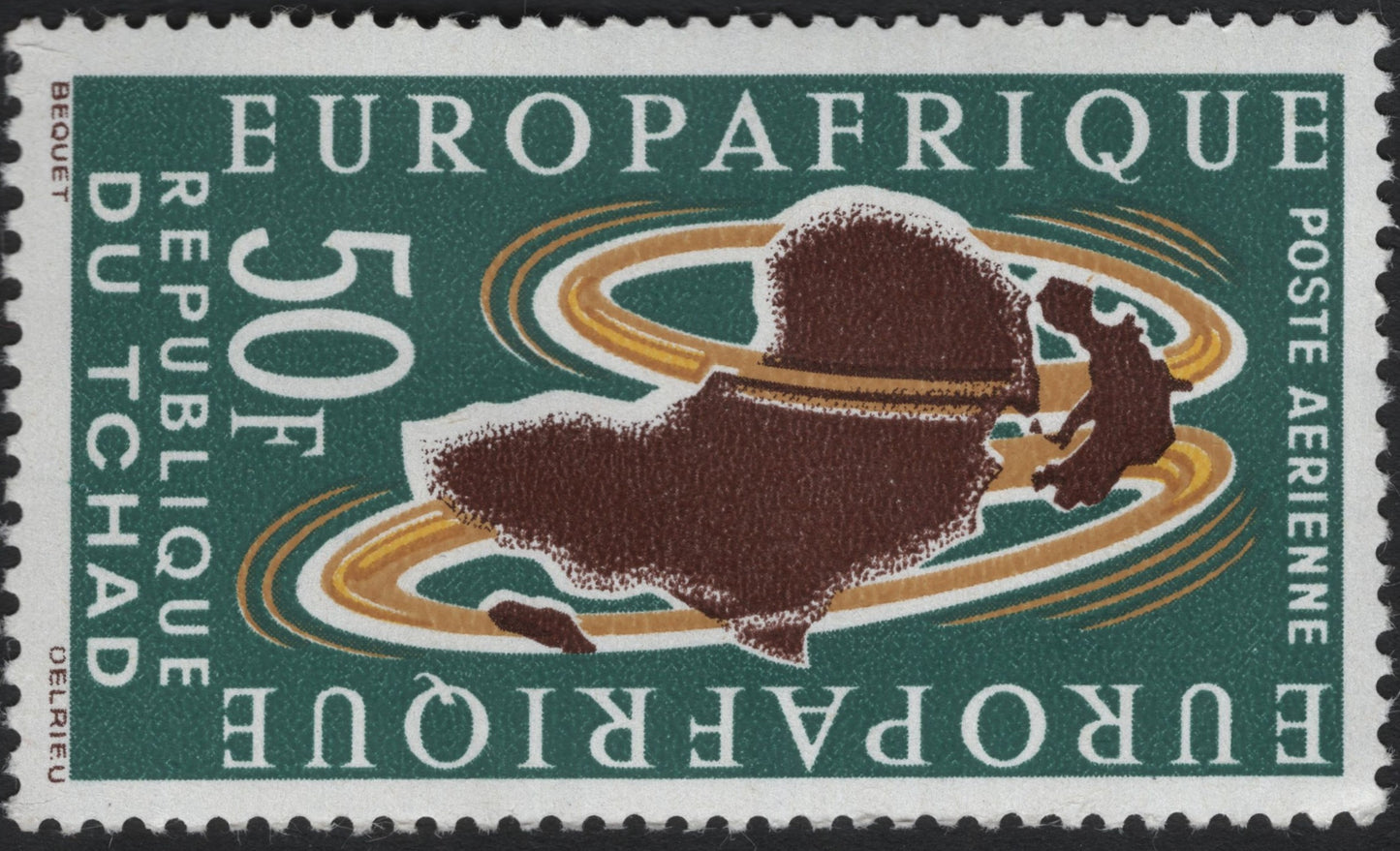 SCG10397 - Chad 1964 “Europafrique” Airmail 50F – Europe–Africa Cooperation