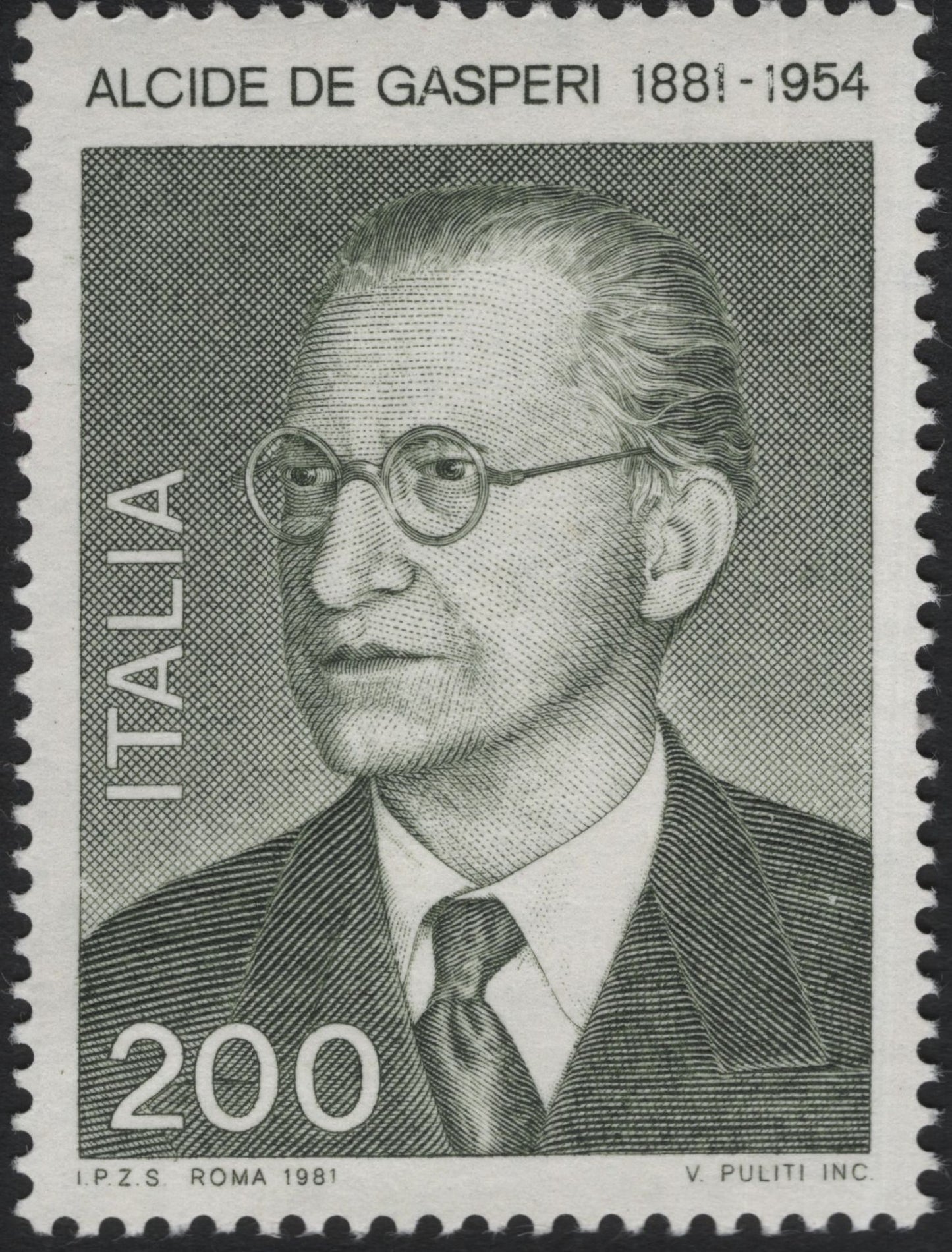 SCG10218 - Italy 1981 – Alcide De Gasperi 200 Lire Commemorative Stamp