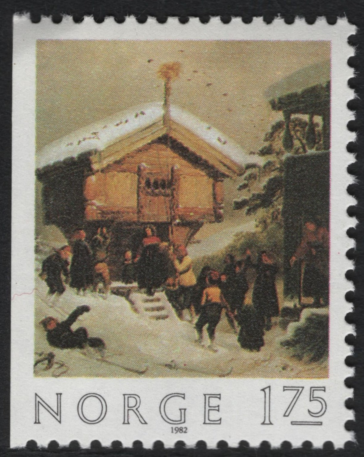 SCG10204 - 🇳🇴 Norway 1982 – “Christmas Barn Scene” – 1.75 kr
