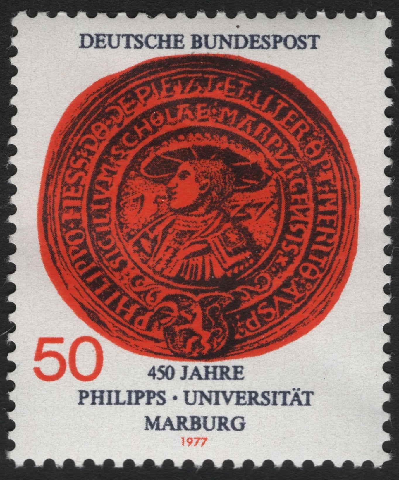 SCG10399 - Germany 1977 – 450th Anniversary of Philipps University Marburg (50 Pf)