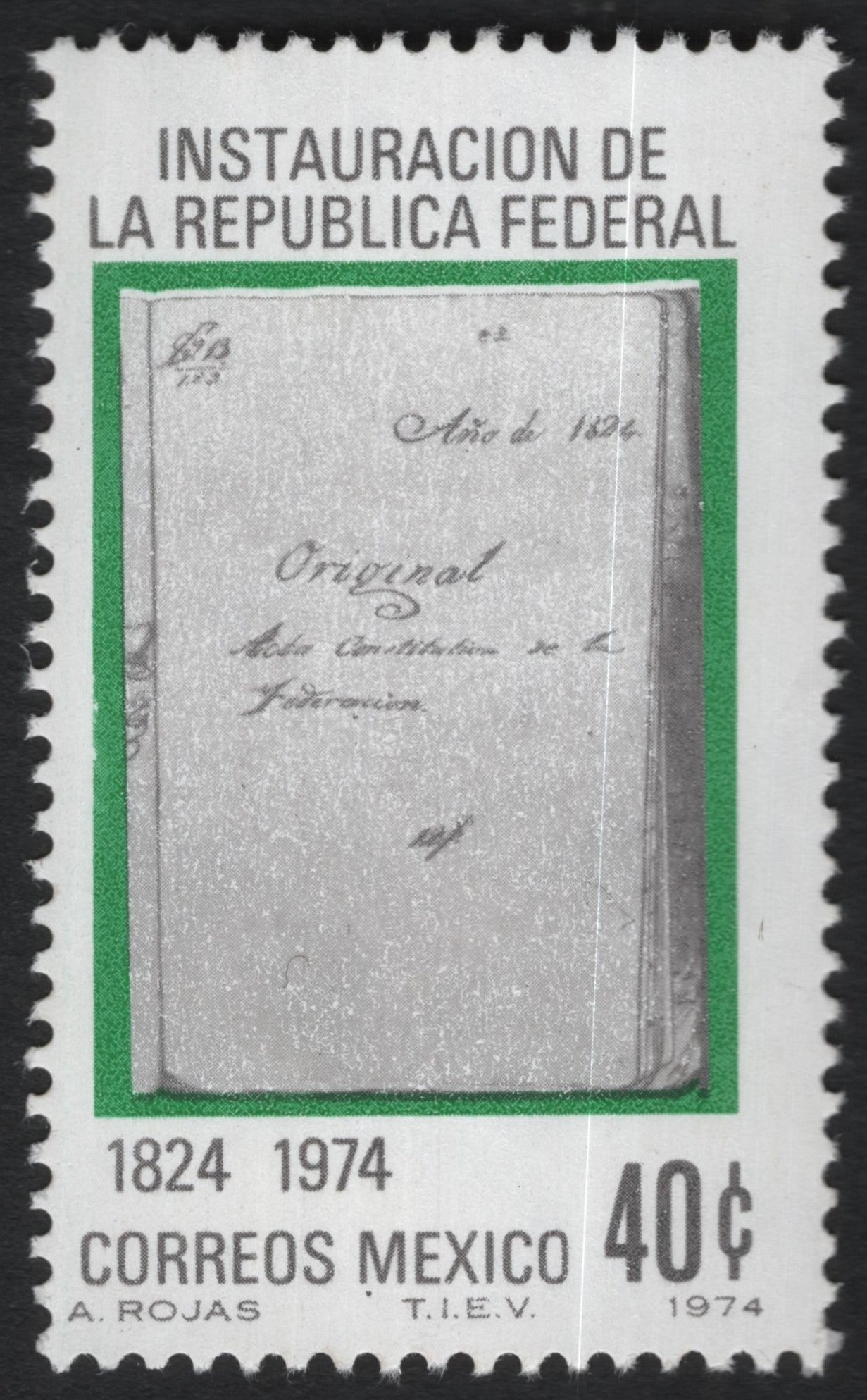 SCG10334 - Mexico 1974 – 150th Anniversary of the Federal Republic (1824) – 40¢ Commemorative