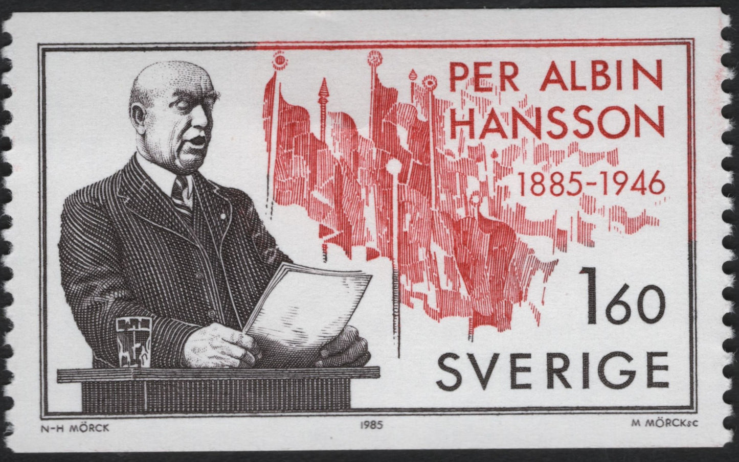 SCG10367 - Sweden 1985 – Per Albin Hansson 1.60 kr Commemorative Stamp