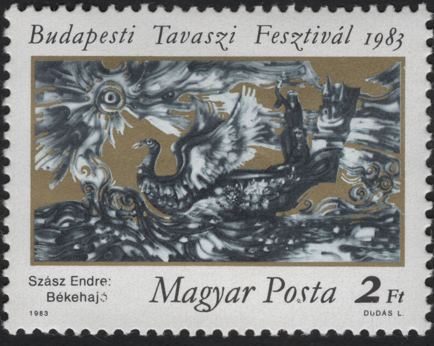 SCG10370 - Hungary 1983 – Budapest Spring Festival “Békehajó” Art Stamp (2 Ft)