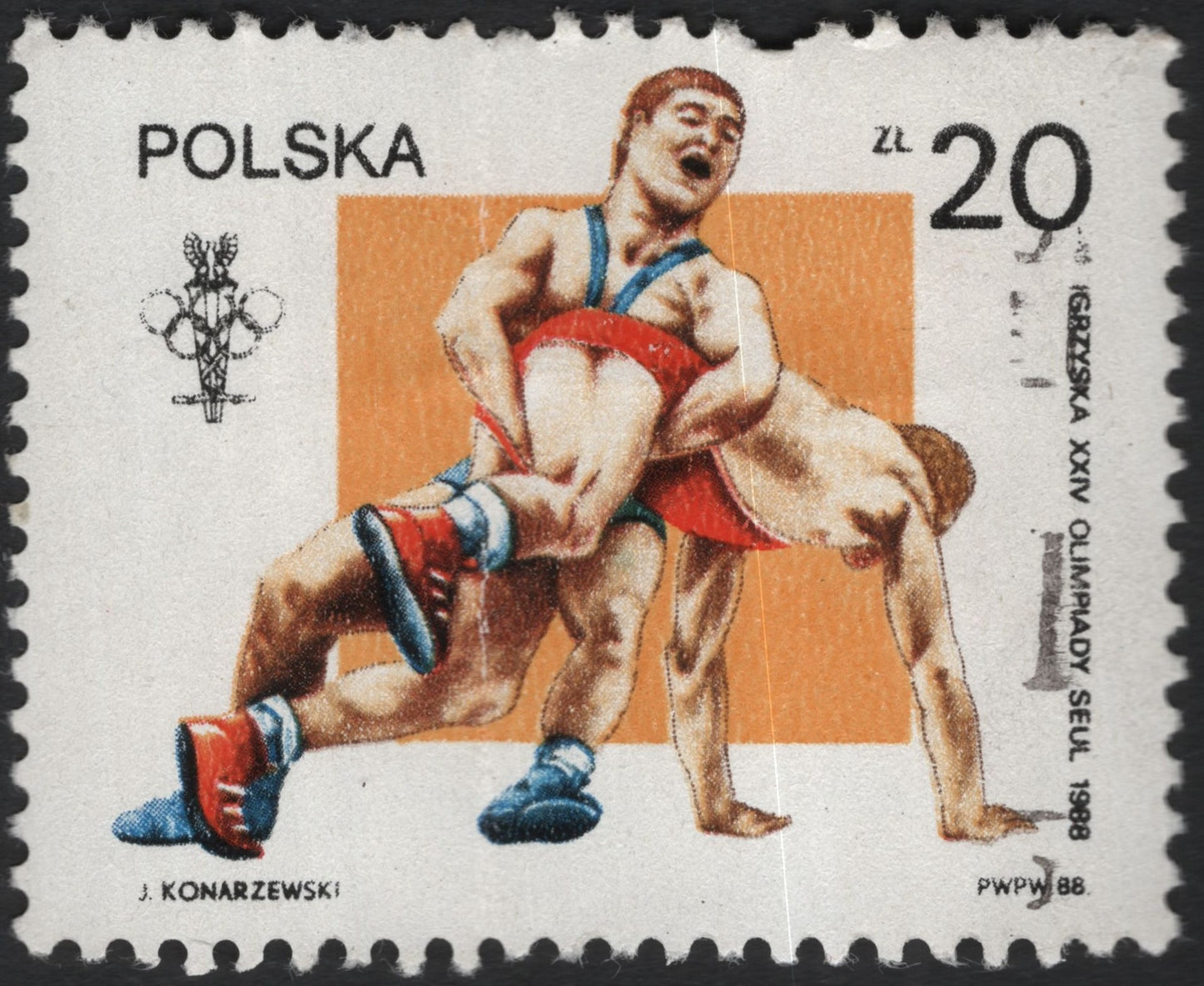 SCG10385 - 🇵🇱 Poland 1988 – Seoul Olympics Wrestling 20 zł – Mint Collector Listing