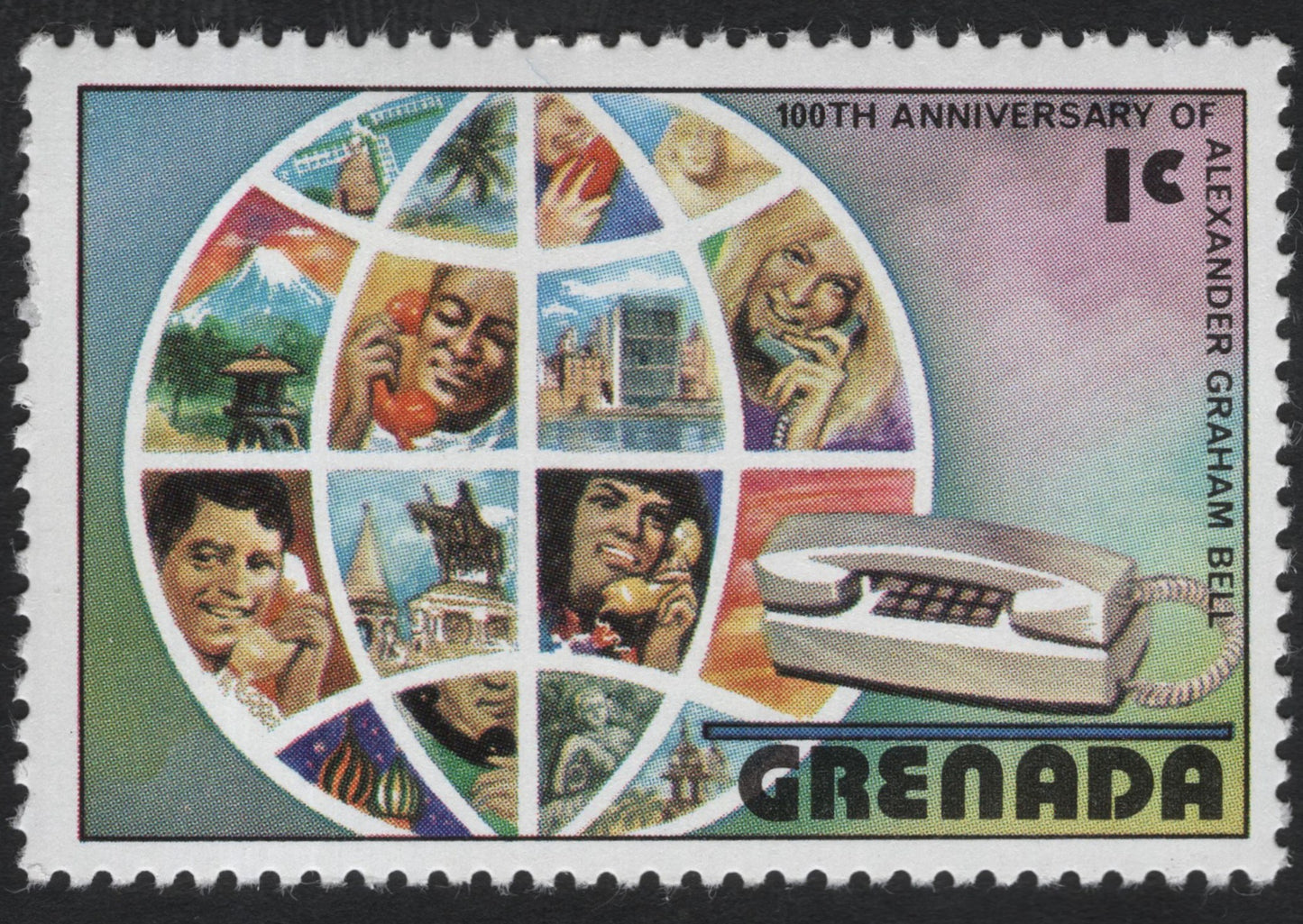 SCG10390 - Grenada 1976 – 100th Anniversary of Alexander Graham Bell, 1c Commemorative