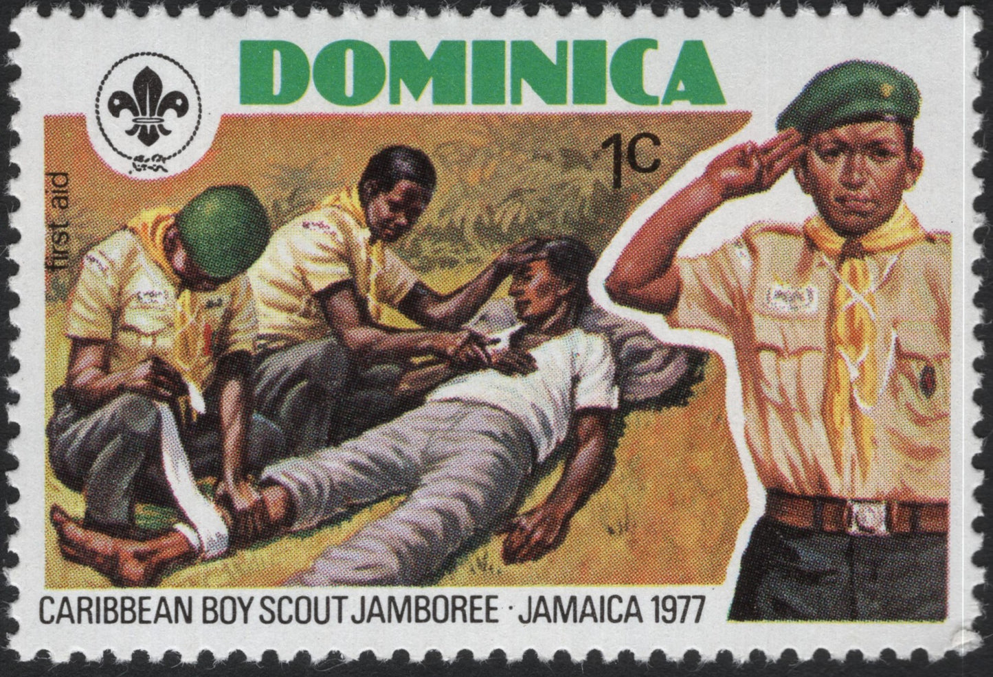 SCG10401 - π©π² Dominica 1977 β Caribbean Boy Scout Jamboree (Jamaica) β 1c