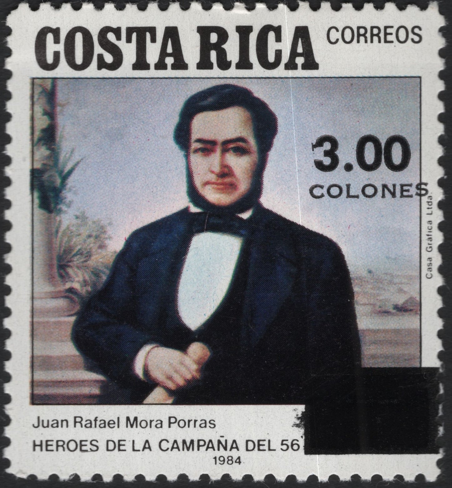 SCG10382 - 🇨🇷 Costa Rica 1984 – Juan Rafael Mora Porras (Héroes de la Campaña del 56) — 3.00 Colones