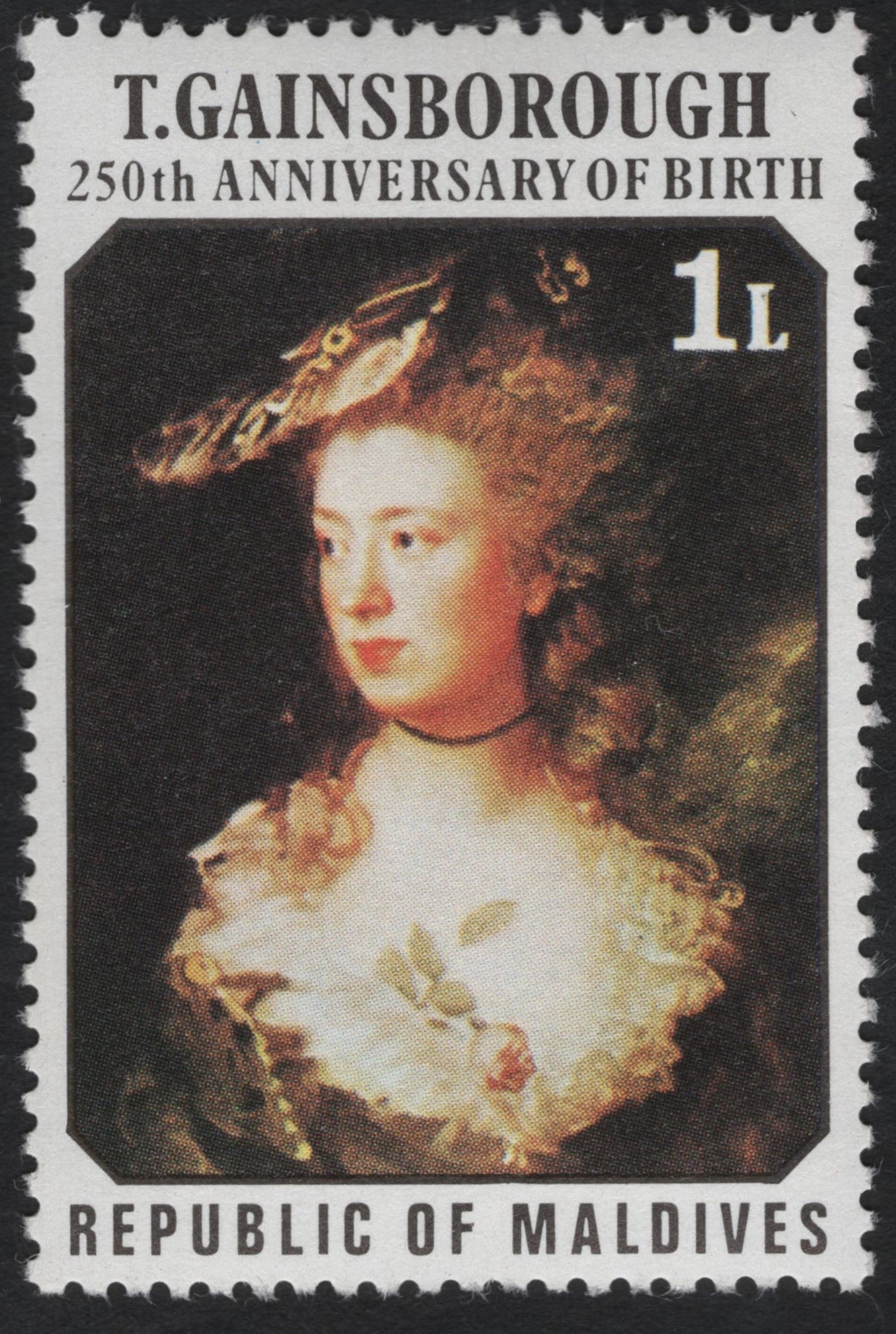 SCG10402 - Maldives 1987 – Thomas Gainsborough 250th Birth Anniversary, 1L Portrait Issue