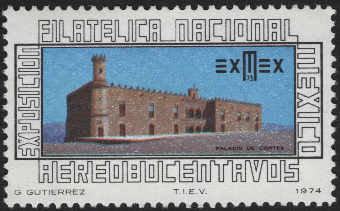 SCG10426 - Mexico 1974 – Palacio de Cortés “Exposición Filatélica Nacional” Airmail 10¢