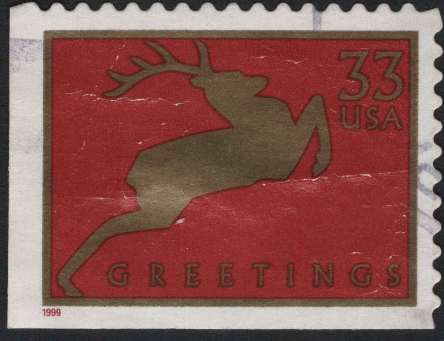 SCG10428 - USA 1999 Greetings – 33¢ Leaping Reindeer Christmas Stamp