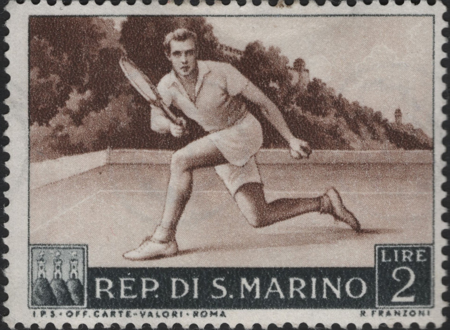 SCG10430 - San Marino 2 Lire Tennis Player – Sports Series (1950s)