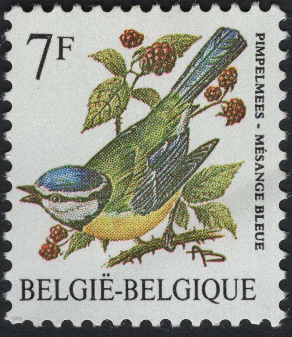 SCG10447 - Belgium 7F “Blue Tit” Bird Definitive – Pimpelmees / Mésange Bleue