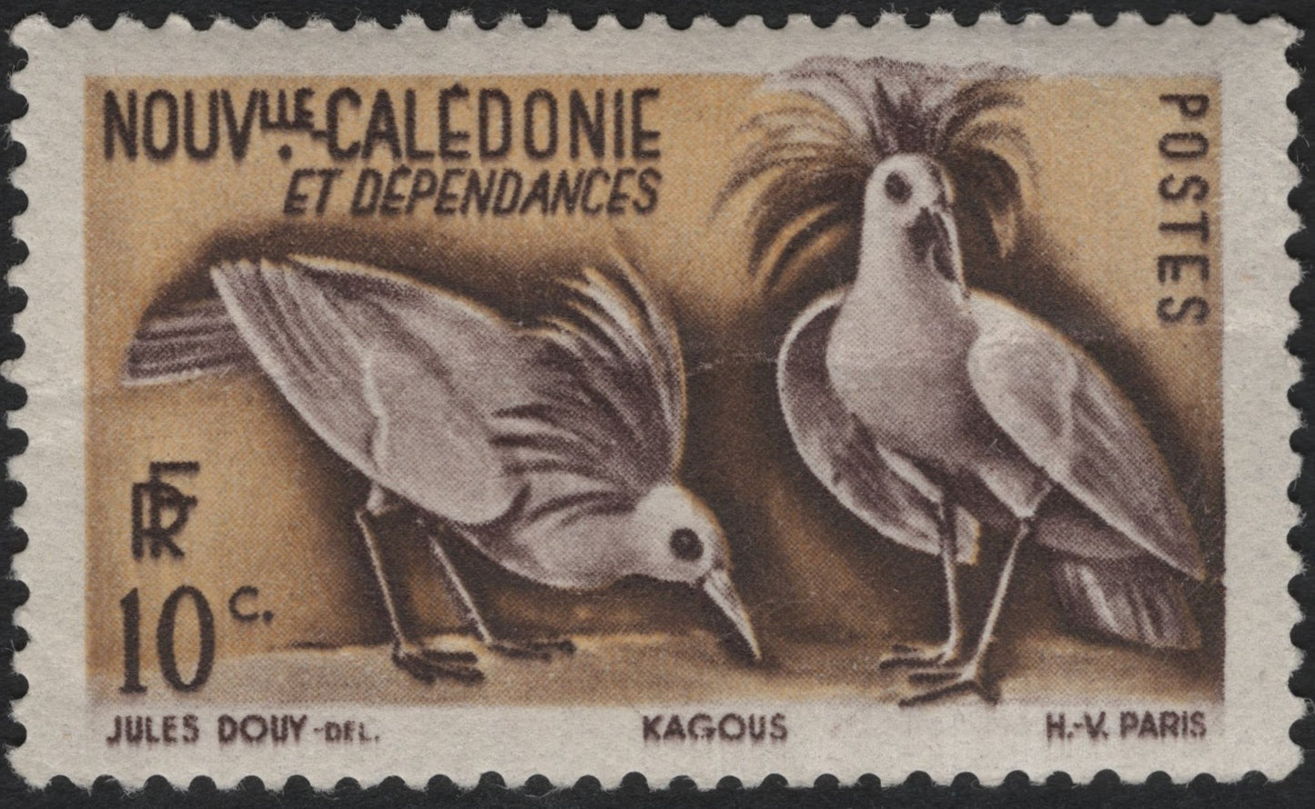 SCG10457 - New Caledonia 10c Kagous Bird Issue – Jules Douy Design (1950s)