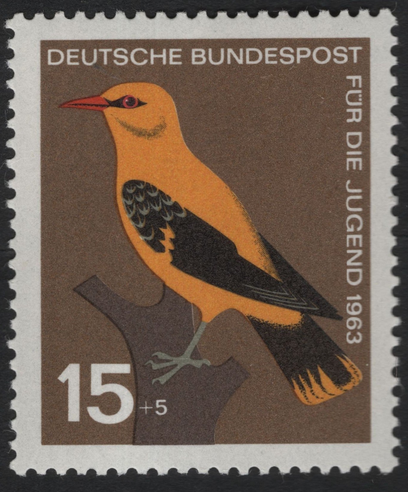 SCG10445 - Germany 1963 “Golden Oriole” – Youth Welfare (Für die Jugend) – 15+5 Pf Semi-Postal