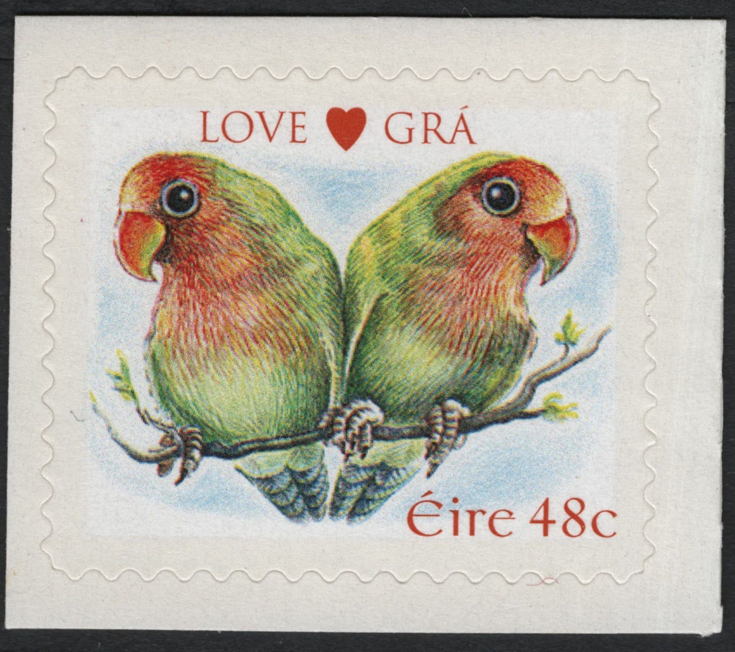 SCG10477 - Ireland 48c “Love ♥ Grá” Lovebirds – Romantic Commemorative (Mint)