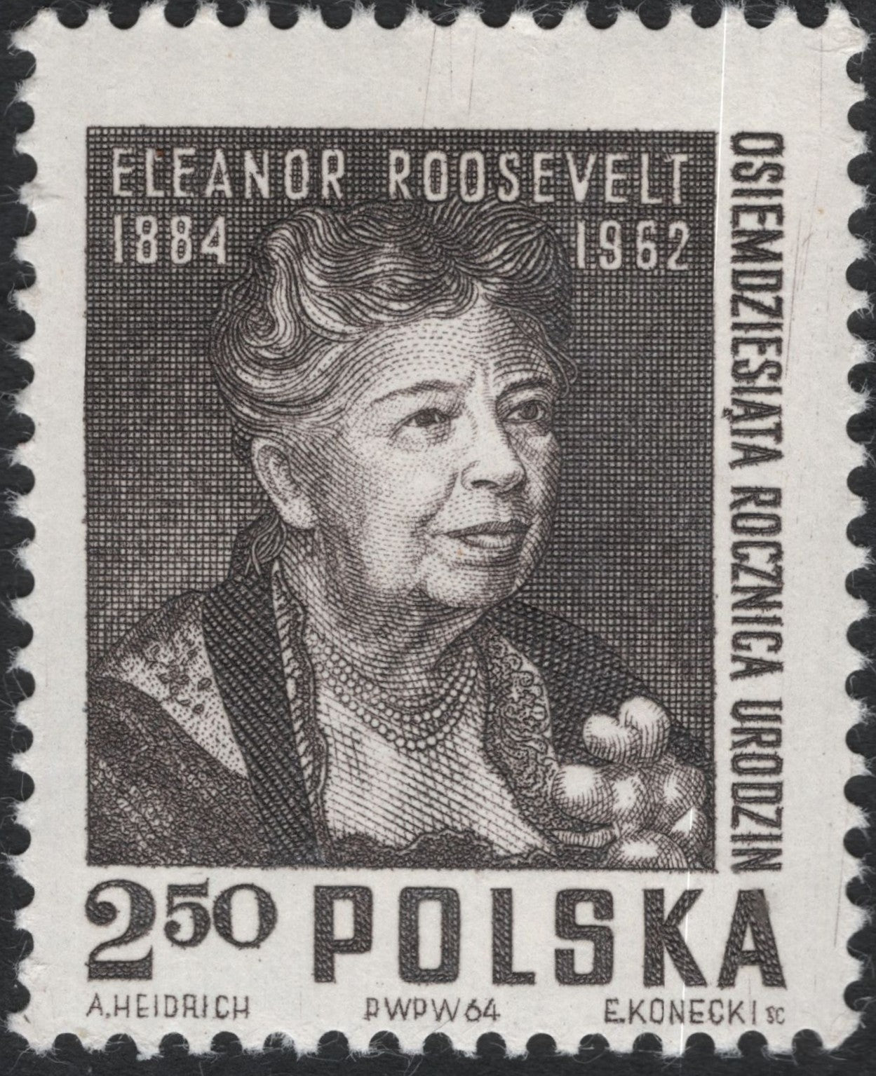 SCG10657 - Poland 1964 – Eleanor Roosevelt 80th Birth Anniversary 2.50 zł Commemorative