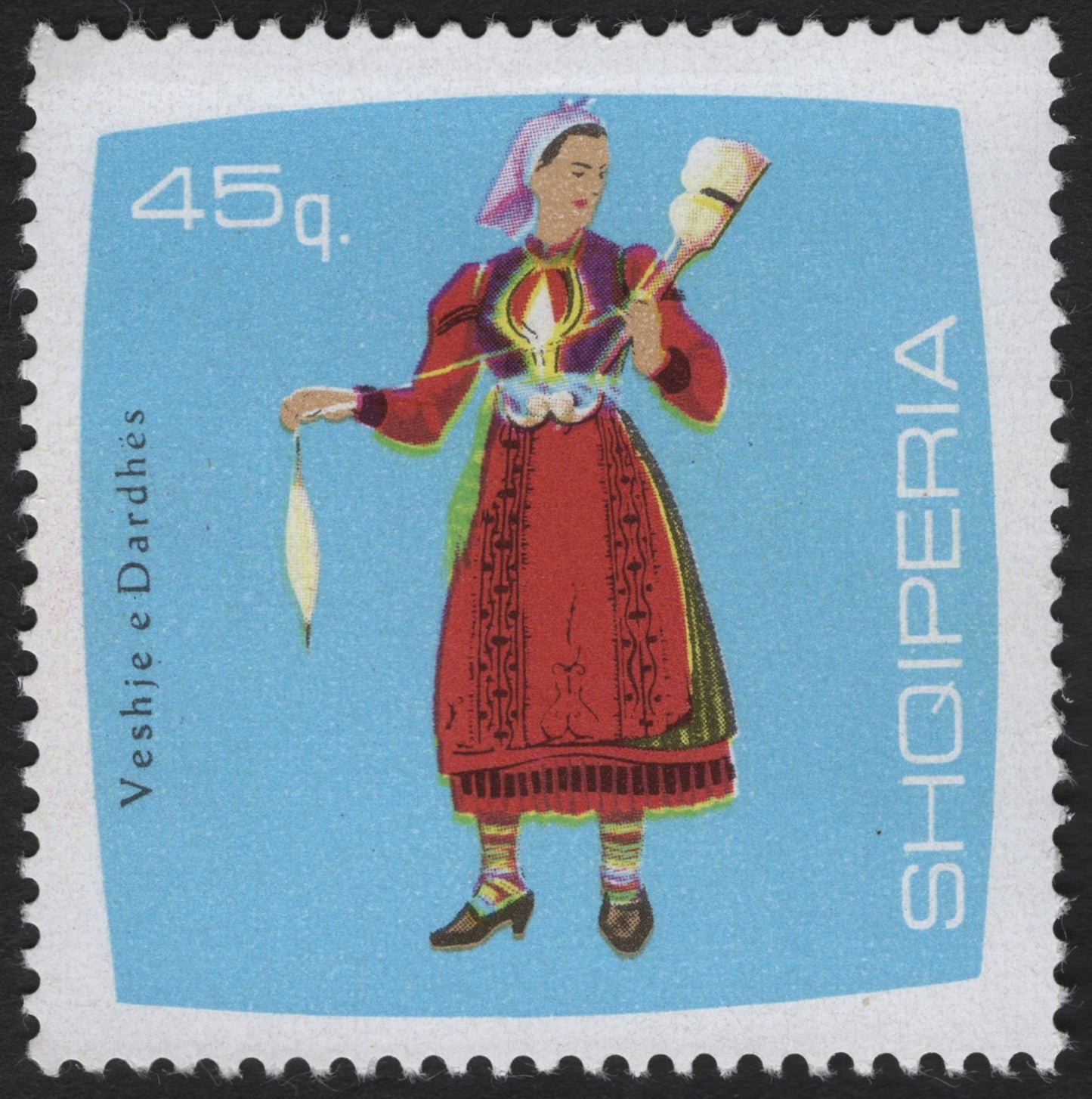 SCG10678 - Albania – Veshje e Dardhës Traditional Costume Stamp (45 qindarka)