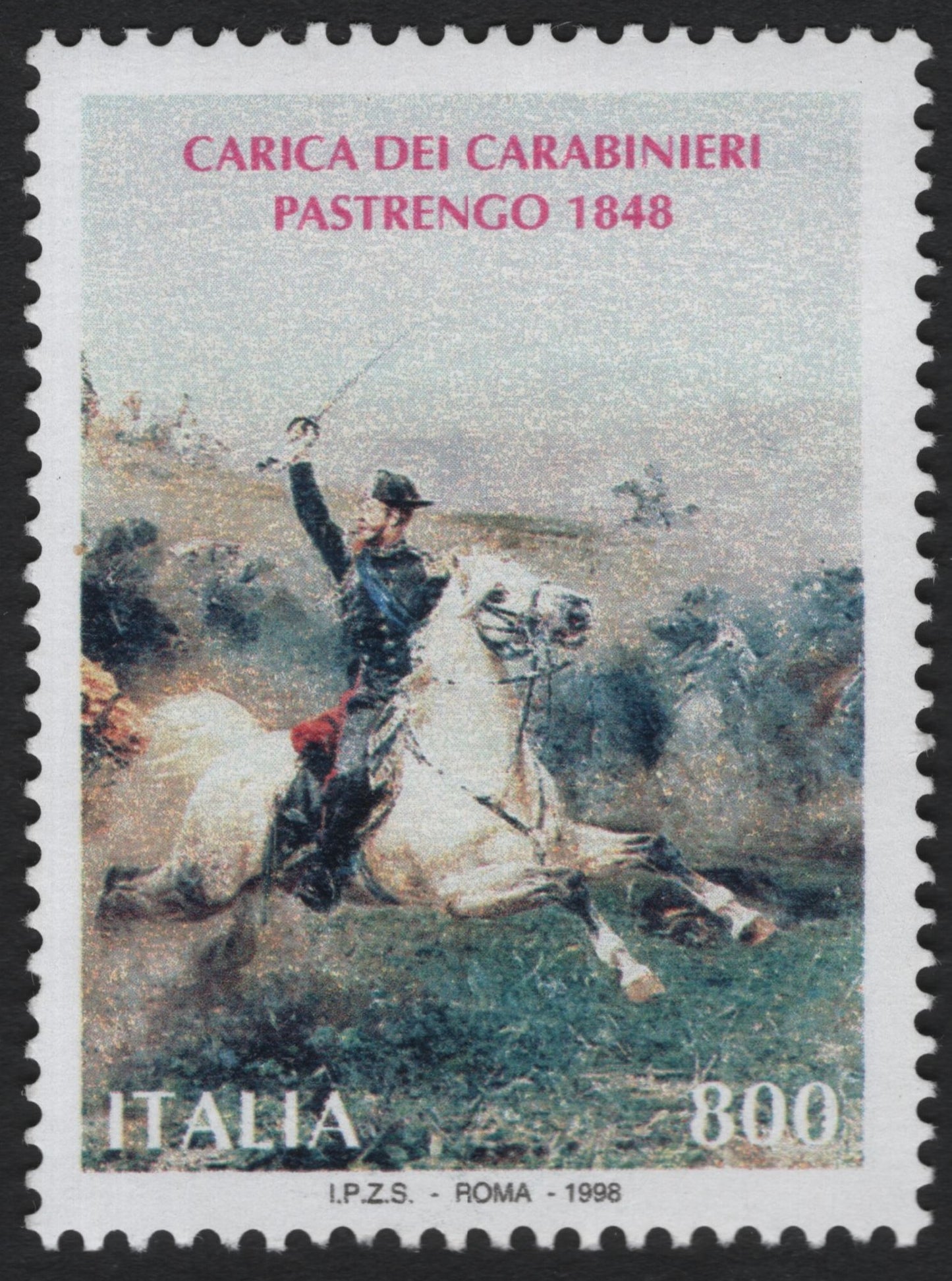 SCG10790 - Italy 1998 – “Carica dei Carabinieri, Pastrengo 1848” 800 Lire Commemorative