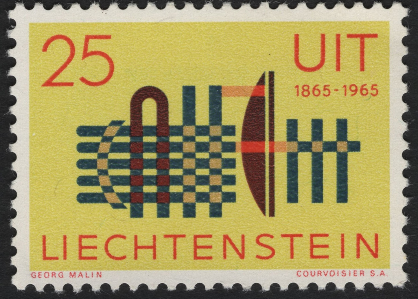 SCG10803 - Liechtenstein 1965 — 25Rp UIT Centenary Commemorative