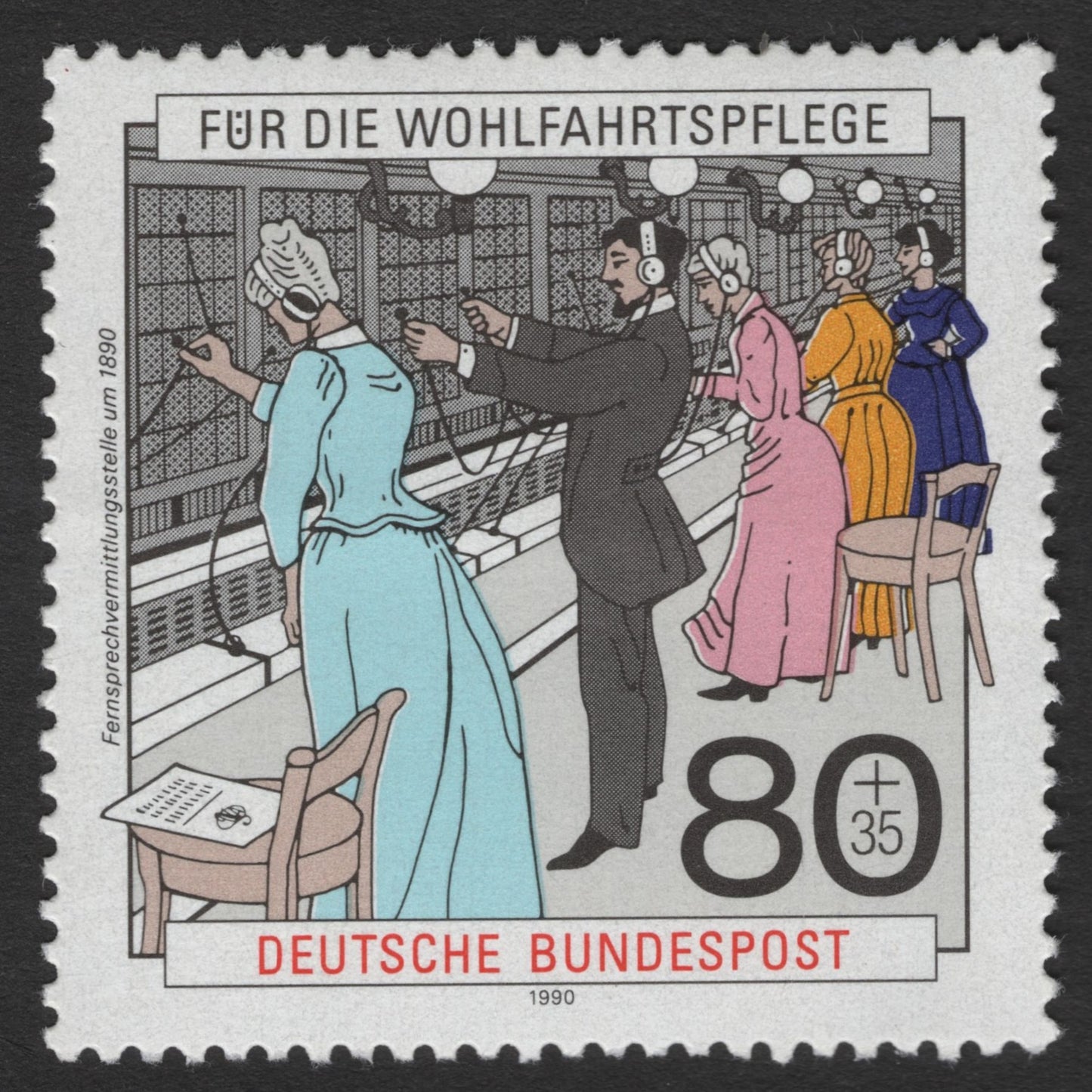 SCG11236 - Germany – Telephone Exchange Operators (Welfare Charity Issue), 80+35 Pfennig, 1990