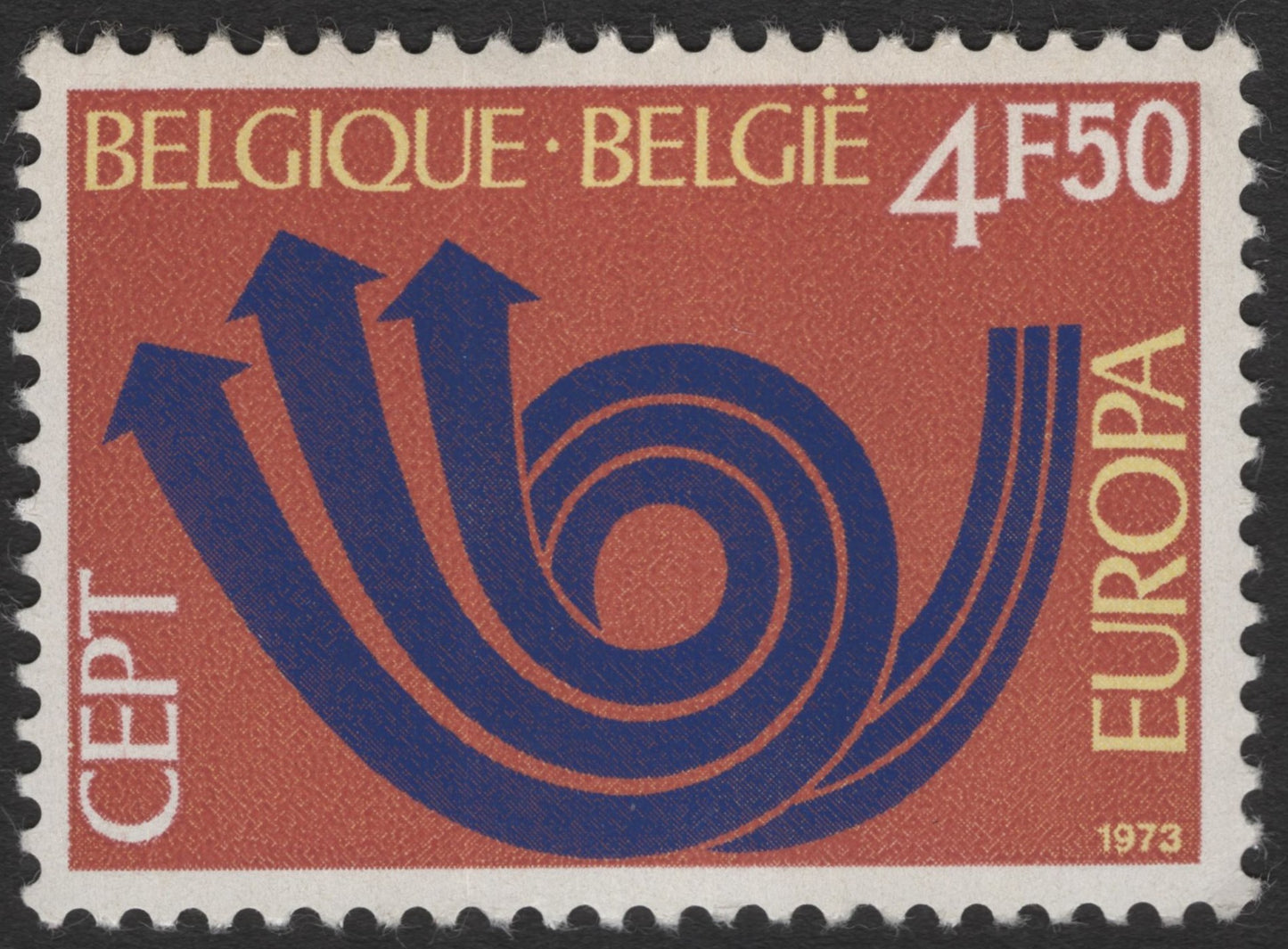 SCG11250 - Belgium – 1973 Europa CEPT “Postal Cooperation Emblem” 4F50