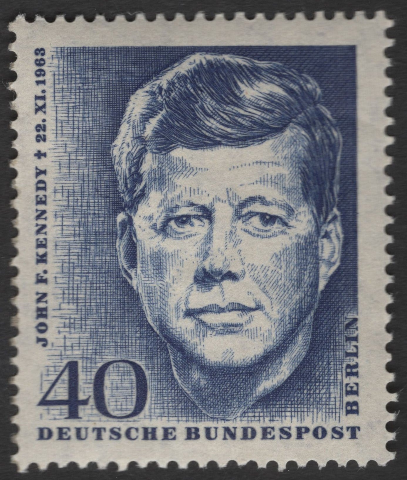 SCG11273 - Germany (Berlin) 40 Pfennig – John F. Kennedy Memorial Issue, 1963