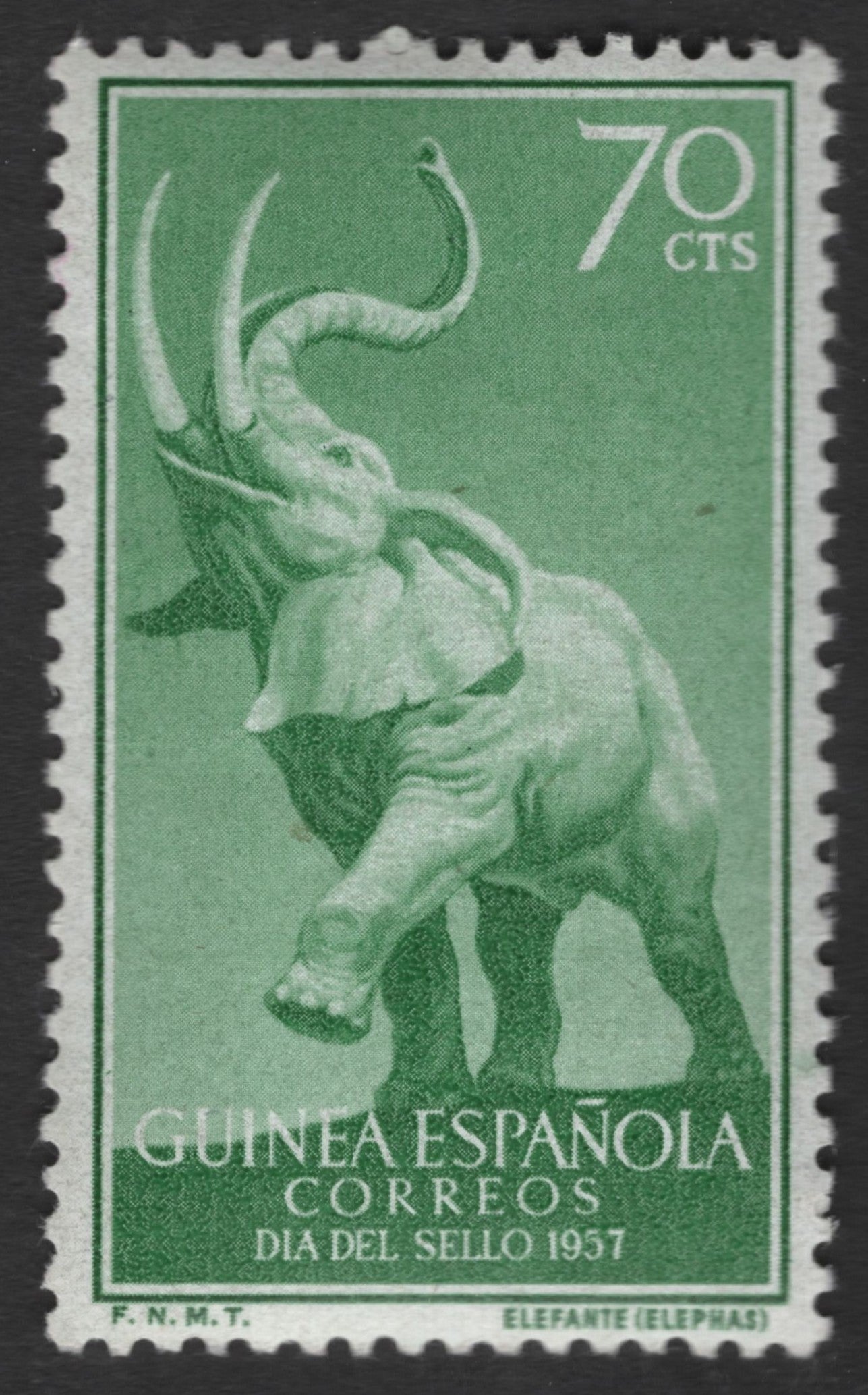 SCG11278 - Guinea Española (Spanish Guinea) – 70 Céntimos Elephant “Elefante (Elephas)” | Día del Sello 1957