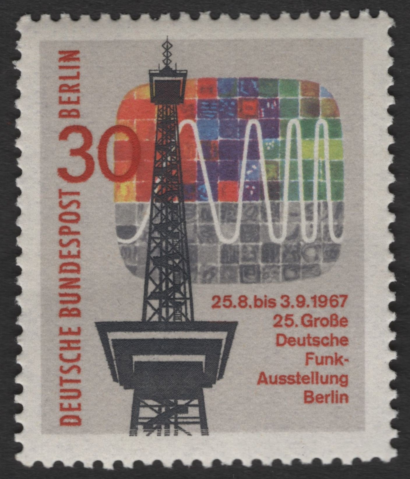 SCG11271 - 25th German Radio Exhibition – Berlin Radio Tower (1967, 30 Pfennig)
