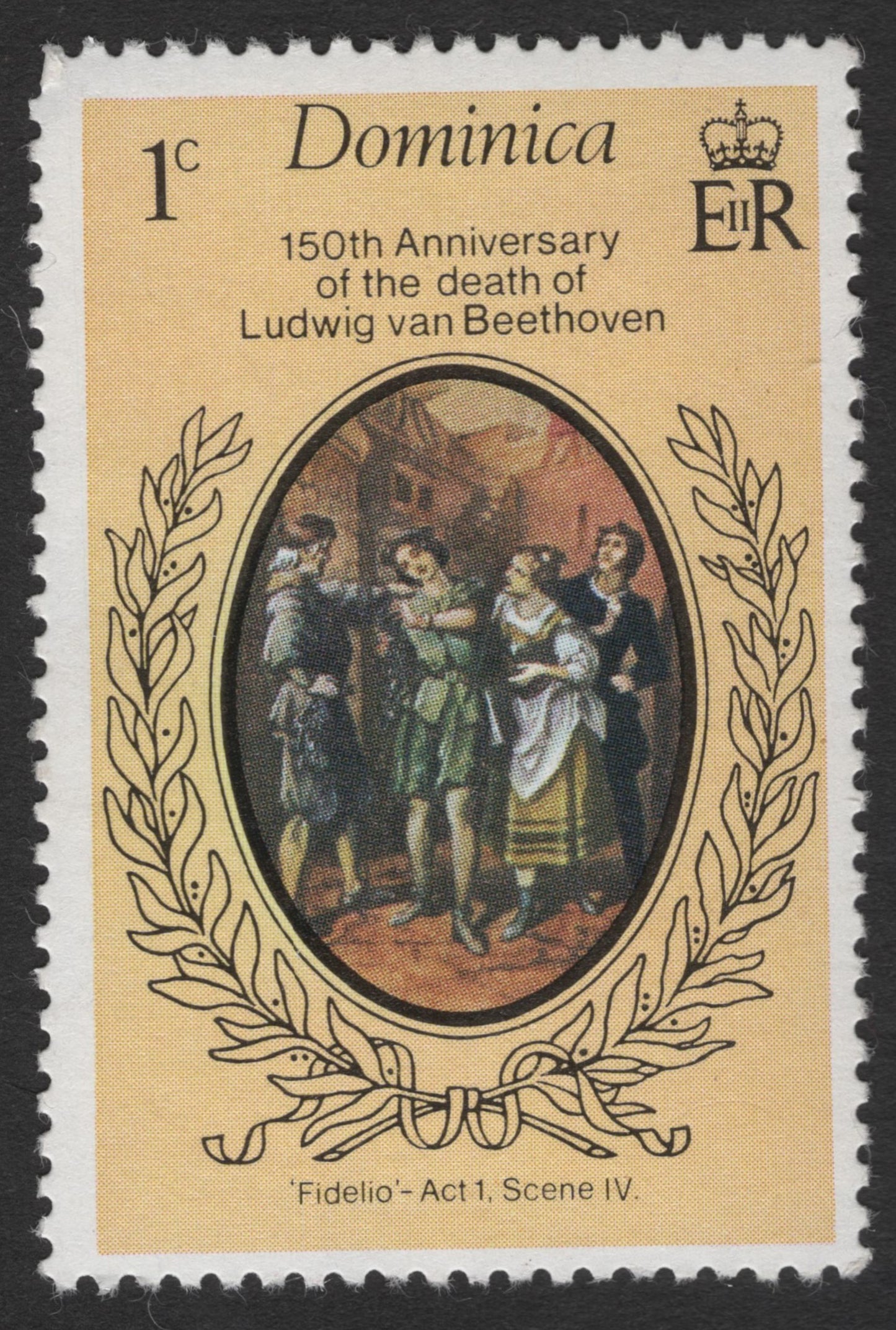 SCG11319 - Dominica – 1¢ Ludwig van Beethoven “Fidelio” (150th Death Anniversary Commemorative)
