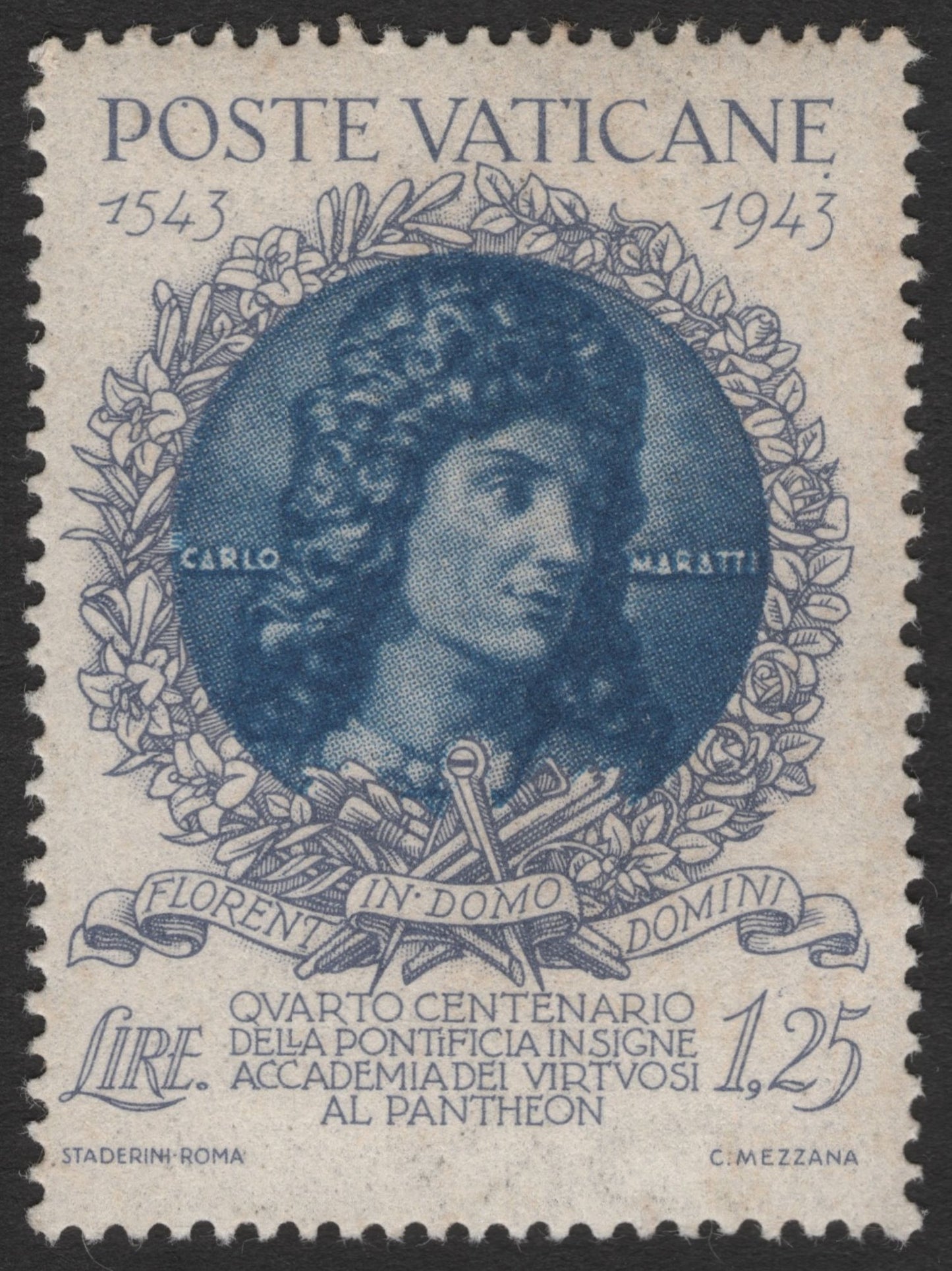 SCG11314 - Carlo Maratta – 400th Anniversary of the Pontifical Academy (1.25 Lire)