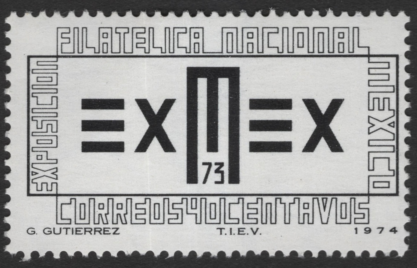 SCG11345 - Philatélica Nacional Expo ’73 – Modernist Typography | 40 Centavos | Mexico (1974)
