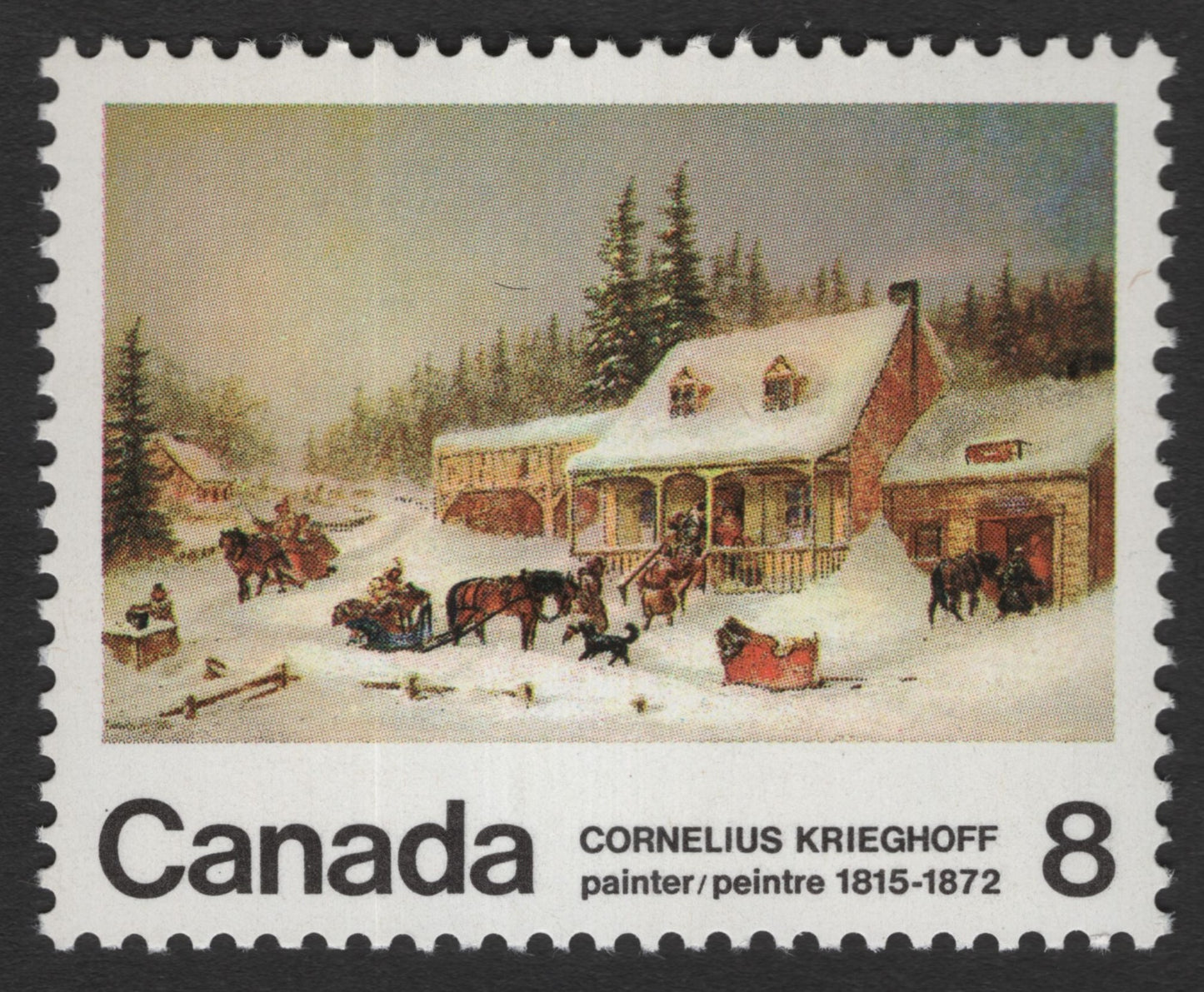 SCG11349 - Winter Village Life – Cornelius Krieghoff Art Stamp (8¢)