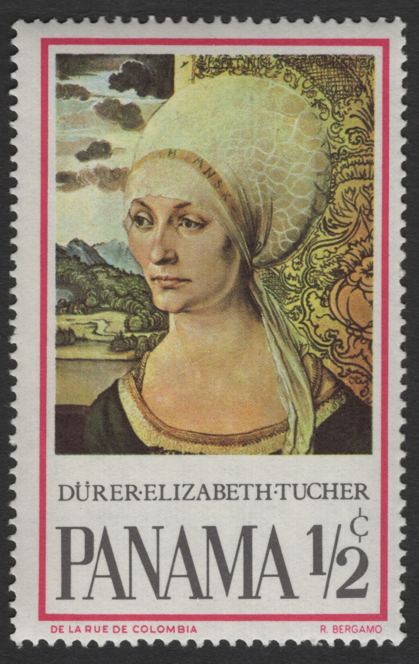 SCG11364 - Elizabeth Tucher after Albrecht Dürer – ½¢ Art Masterpiece Stamp (Panama)