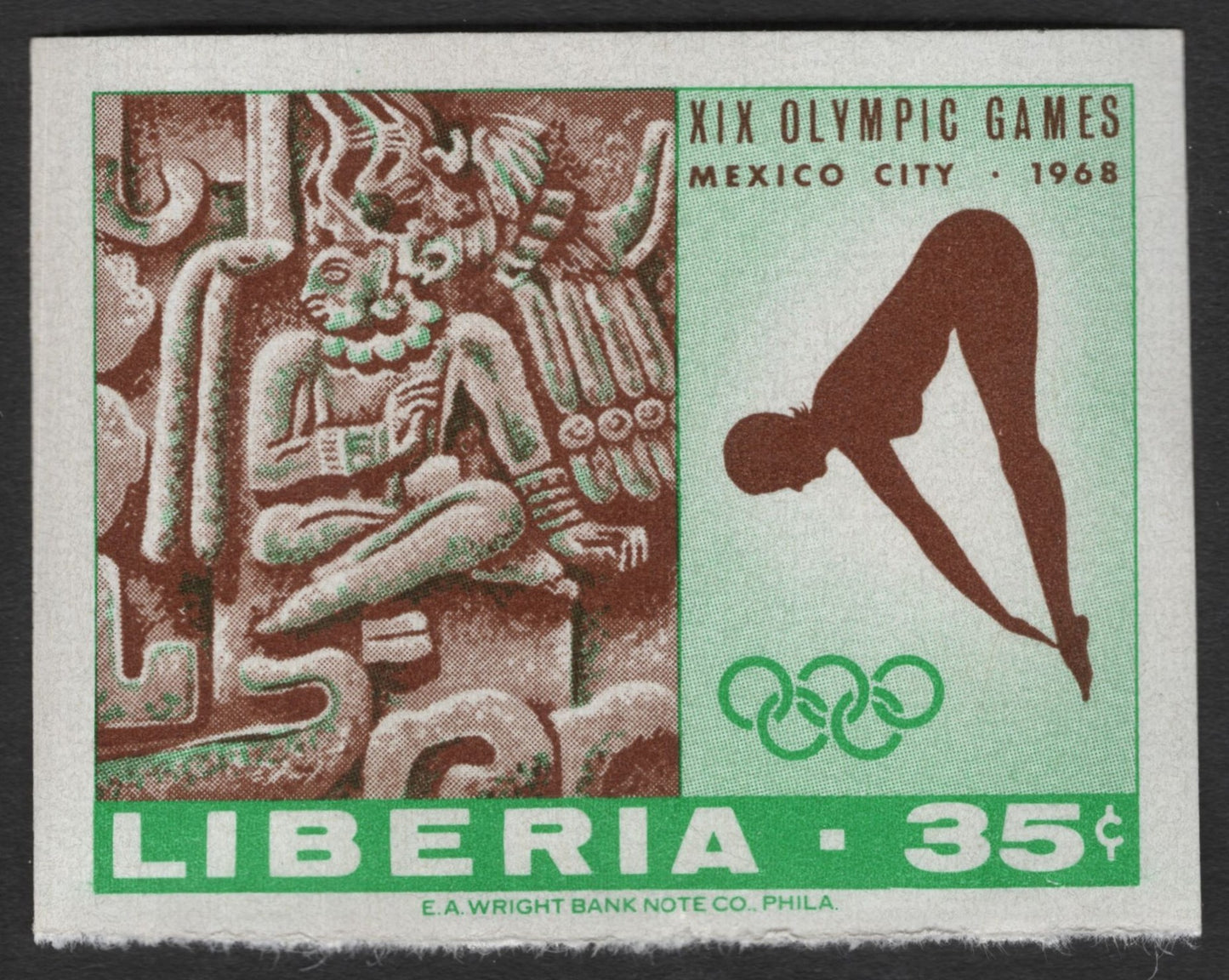 SCG12035 - Liberia 1968 Mexico City Olympic Games – Diver Commemorative Stamp