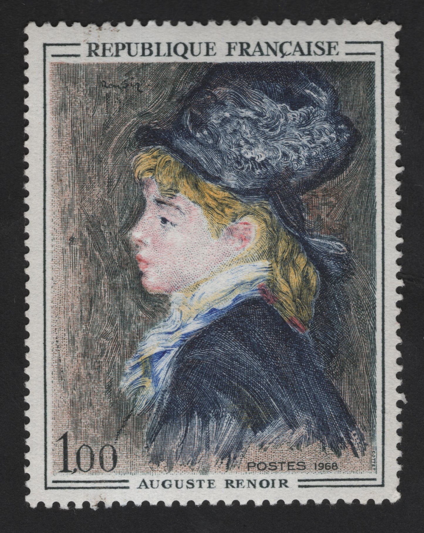 SCG13845 - France 1968 – Auguste Renoir “Young Woman in a Hat” (1.00F)