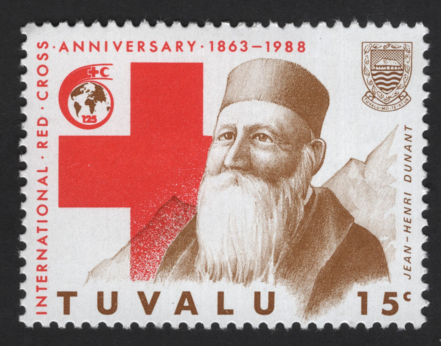 SCG13862 - Tuvalu 15c – International Red Cross Anniversary (Jean Henri Dunant) 1988