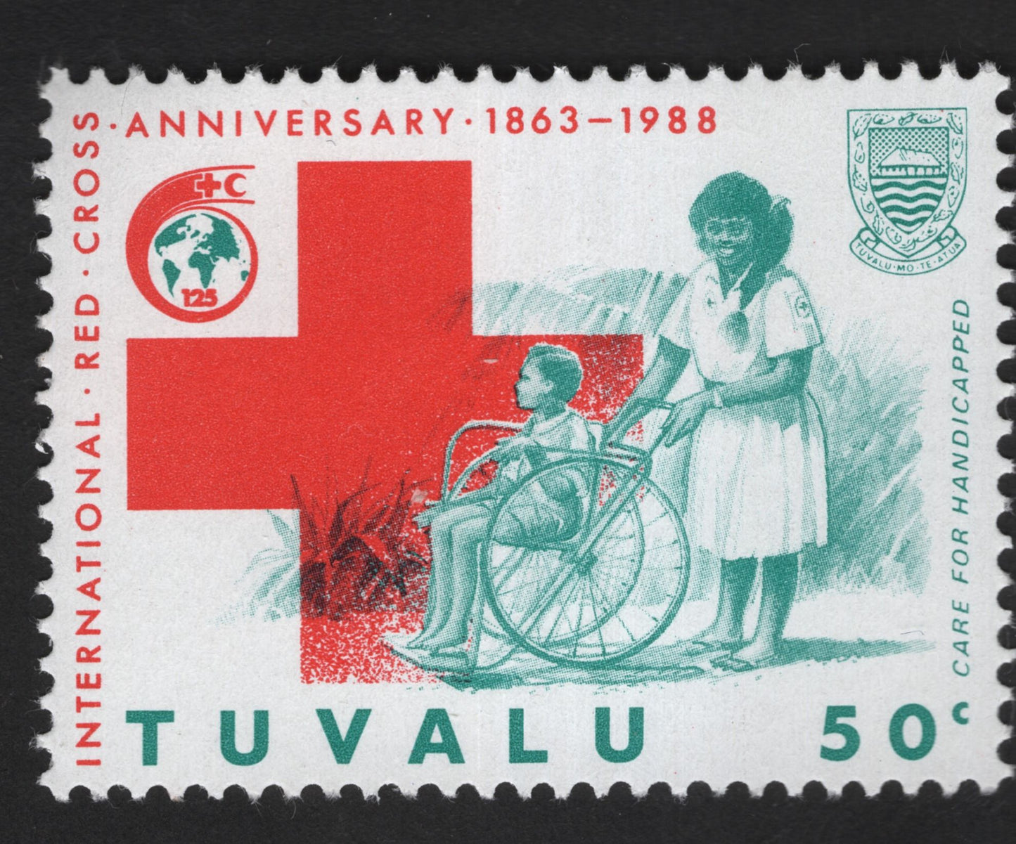 SCG13867 - Tuvalu 1988 – 125th Anniversary of the Red Cross (Care for the Handicapped) 50c