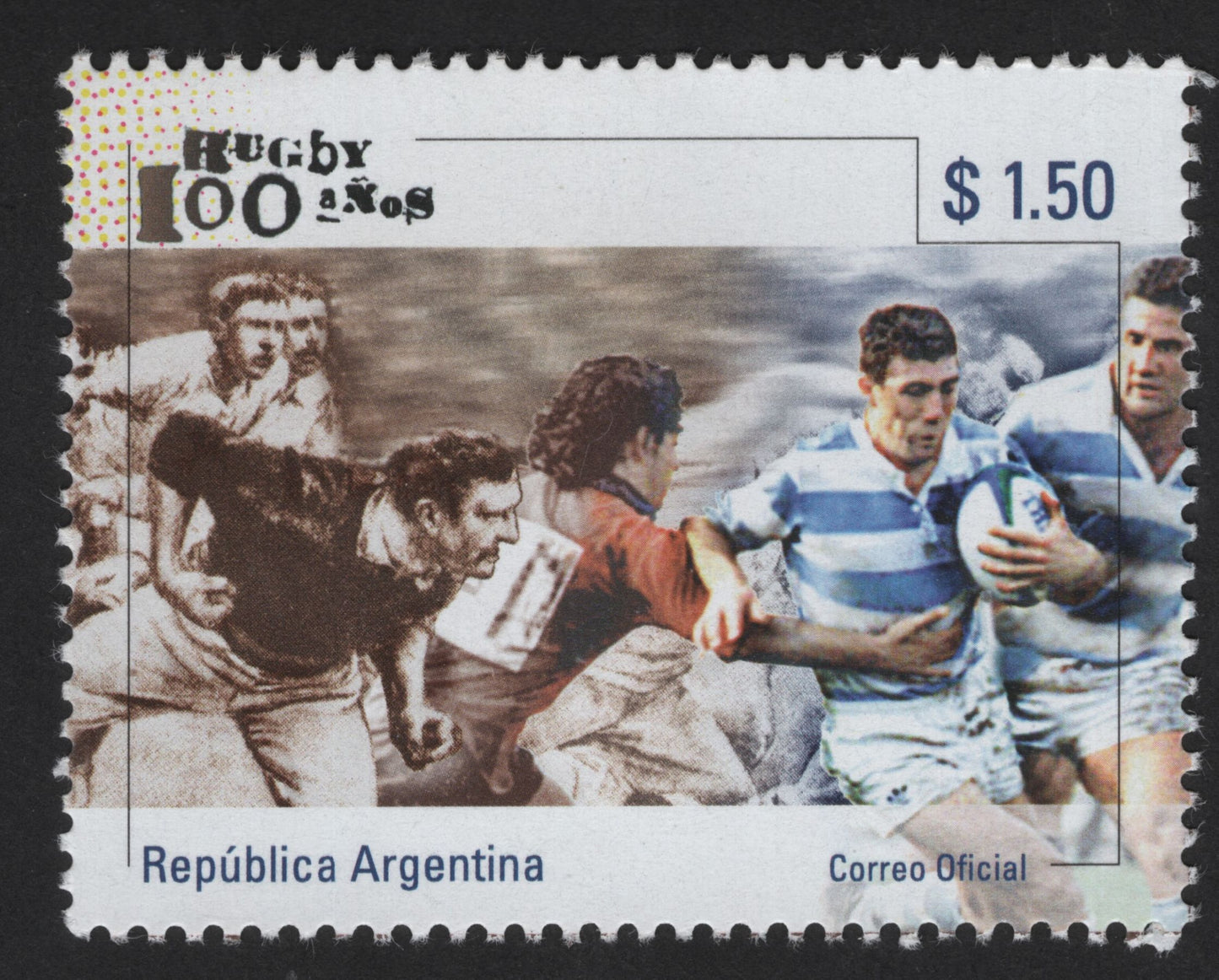 SCG13870 - Argentina Rugby Centenary Commemorative Stamp – 100 Años Rugby ($1.50)
